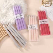Box Of 4pcs Modern Minimalist Taper Candles,20cm/25cm Tall,Multi-Color Optional,Fragrance-Free Design For Festive Party & Home Decor, Gift Box,Festive Party Ambiance Candles,Suitable For Easter Day,Father's Day,Mother's Day,Weddings,And Various Other Holidays,Dinner Table Decorations, Birthday Party,Romantic Candles,Men&Women Gift,Outdoor Picnic Emergency Lighting Candle - Multicolor - View 8