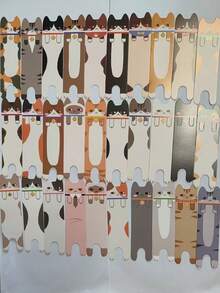 5件/10件/15件/20件/30件齐雨书签，30张卡通双面猫主题简约创意奇形书签，学生随机发货，返校