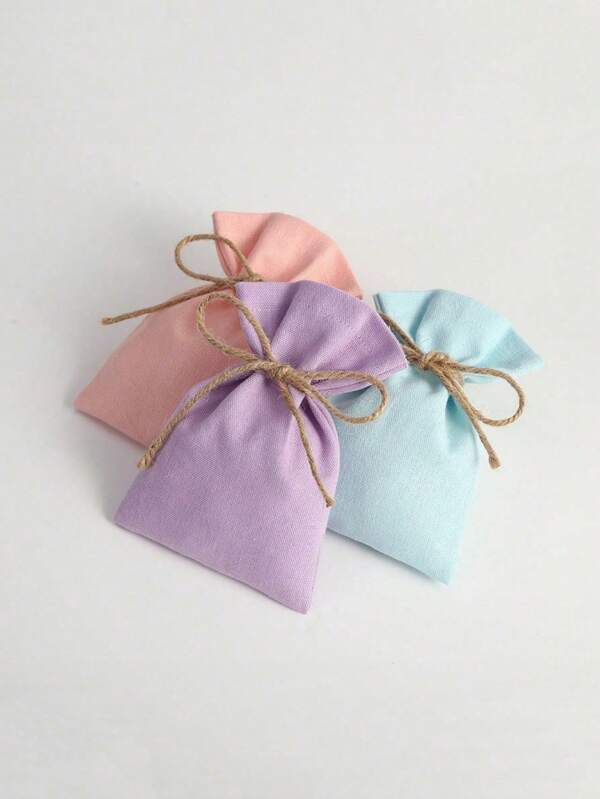 10 Pcs Canvas Drawstring Bags, Gift Wrap Bags, Jewelry/Cosmetics/Electronics Storage Bags, Wedding Favors, Multiple Colors And Sizes Available