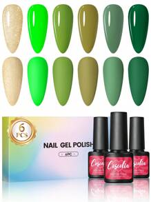 coscelia 6PCS Soak Off Gel Nail Polish Set Rainbow Neon Colors 7ML Nail Gel Polish Needed For UV/LED Lamp Orange Yellow Blue Pink Purple Green Gold Glitter Nail UV Gel Polish Long Lasting Gloss Shine For Summer Nails, Neon Y2K Styles Nails For Women DIY Salon