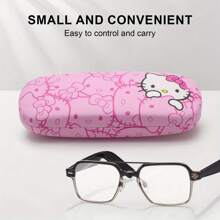 Sanrio 2 pièces Étui à lunettes Hello chat, Chiffon de nettoyage de lunettes Hello chat, Coffret de rangement 2 pièces pour Lunettes modes avec chiffon de nettoyage de lunettes, Etui à lunettes, Monture de lunettes, Etui à lunettes, Accessoires de lunettes unisexes Conception charmante Boîte de rangement de lunettes portable en matériau PU résistant à la pression