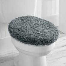 Basic Polyester 19" X 22" Toilet Lid Cover, Grey