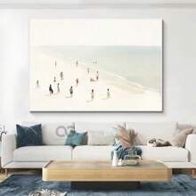 1 peça de arte de parede de verão, pintura de costa feliz, alegrias de praia, arte de natação, decoração de casa, pintura em tela, decoração de casa, decoração de quarto, arte de parede, moldura opcional