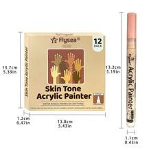 1 支肤色丙烯颜料马克笔、美甲图形马克笔、肤色水性陶瓷艺术马克笔、人体彩绘 DIY 笔、防水防污学校用品、返校 - 膚色丙烯畫筆 - 查看 7