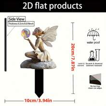 2D flache mystische Garten Elfen Dekoration Gießkanne Pflanze, Acryl, Vintage Stil, ohne Batterie, bodenstehende Außen-Gartendekoration mit üppigem Grün & Elfenlicht, perfekt als Geschenk zu Thanksgiving und Feiertagen, Gartendekoration | Vintage Elfen Design | detaillierte Handwerkskunst, Gartendekoration