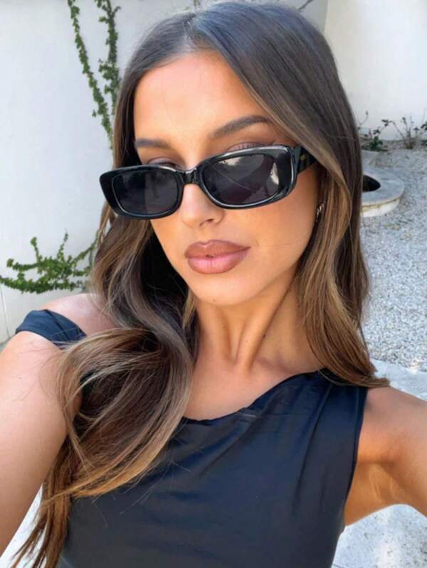 1pc Fashionable Y2k Square Frame Cute Retro Sports Fashion Glasses For Daily Wear Shades Beach Accessories Beach Accessories For Women Glasses Shades Basics Fall Winter Women Outfits Clothes Business Casual Gifts