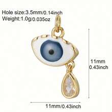 1pc Copper Micro-Inlaid Zirconia Devil Eye Dog Sun Shaped Pendant, DIY Bracelet Necklace Earrings Keychain Versatile Accessory - Multicolor - View 4