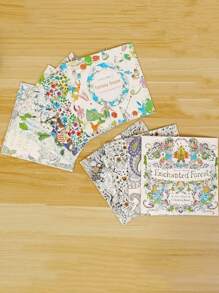 1pc Random Style Students Stress Relief Drawing Coloring Book, Mandalas Coloring Pages, English Version Random Design