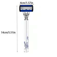 1 个手柄 + 12 个刀片 + 剃须刀收纳盒，男女手动剃须刀 6 层不锈钢脱毛剃须刀片可更换剃须刀头剃须工具，适用于男士脱毛、面部脱毛、毛发修剪器、毛发修剪器、理发用品、理发、防滑手柄，适用于个人护理和礼物 - 彩色 - 查看 4