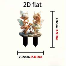 2D flache mystische Garten Elfen Dekoration Gießkanne Pflanze, Acryl, Vintage Stil, ohne Batterie, bodenstehende Außen-Gartendekoration mit üppigem Grün & Elfenlicht, perfekt als Geschenk zu Thanksgiving und Feiertagen, Gartendekoration | Vintage Elfen Design | detaillierte Handwerkskunst, Gartendekoration