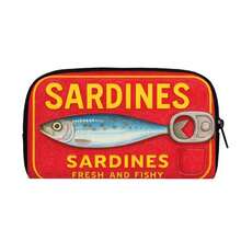 沙丁鱼印花拉链钱包，可装硬币、现金、信用卡、身份证，长款钱包，教师生日礼物、感谢礼物、通勤礼物、节日礼物、办公室周年纪念礼物、生日礼物、情人节礼物、女士结婚礼物、白领礼物、女士莲花钱包、女士钱包、长款钱包