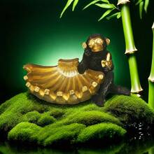 Creative & Interesting Banana Monkey Ornament, Luxury Office/Home Decor, Resin Crafts For Entryway, Key Holder