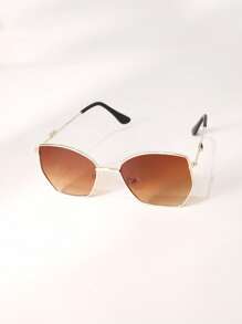 1 Pair Kids Metal Frame Square Fashion Glasses For Boys And Girls, Fashion Outdoor Sun Protection Photography Glasses