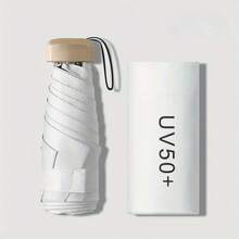 1pc Mini Travel Sun Umbrella UPF50+ , Small Compact UV Protection Umbrella For Sun And Rain, Lightweight Parasols Daily Travel Easy To Carry