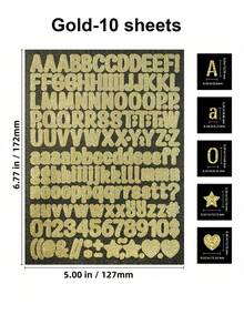 163pcs Glitter Letter & Number Sticker Set, Multipurpose Decorative Stickers For DIY Crafts, Scrapbooking, Gift Wrapping, Birthday/Holiday Decor, Back To School, School/Office Supplies - Multicolor - View 14