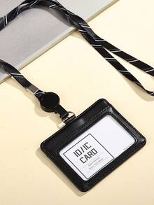 1 件颈挂拉链卡片收纳包 PU 皮革便携式轻便卡包卡片钱包适合教师学生工作用品（不含卡）教师礼物身份证夹照片卡夹女士钱包迷你钱包钱包学校用品 - 彩色 - 查看 14