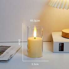 1pc/3pcs闪光无焰LED小水滴蜡烛氛围灯，室内外电池供电蜡烛装饰灯，适合日常、节日情人节装饰生日派对婚庆派对、朋友聚会家庭聚餐氛围灯，奶油白色适合餐桌求婚专用装饰灯，充满节日浪漫气氛 - 白色 - 查看 8