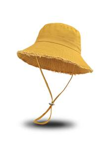 1pc Women's Denim Distressed Frayed Brim Hat, Sun Protection Outdoor Hiking Cap, Adjustable, Fashionable Daily Travel Headwear,Summer,Beach - Multicolor - View 7