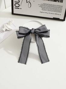 1pc Plaid Bow Decor Hairclip Accessory For Women, Suitable For Daily Use