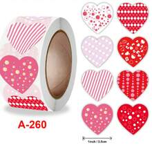 1 Cuộn/500 Nhãn dán hình trái tim màu hồng, kích thước 1 inch, dùng để dán lên giấy, thích hợp cho Ngày Valentine, Kỷ niệm ngày cưới, Thiệp mời, Phong bì, Nhãn dán dễ thương cho Bao bì chai nước (500 nhãn/cuộn), Đồ dùng học tập, Đồ dùng làm sổ lưu niệm, Nhãn dán vui nhộn, Nhãn dán máy tính xách tay, Nhãn dán điện thoại Kindle. - Nhiều màu - Xem 10