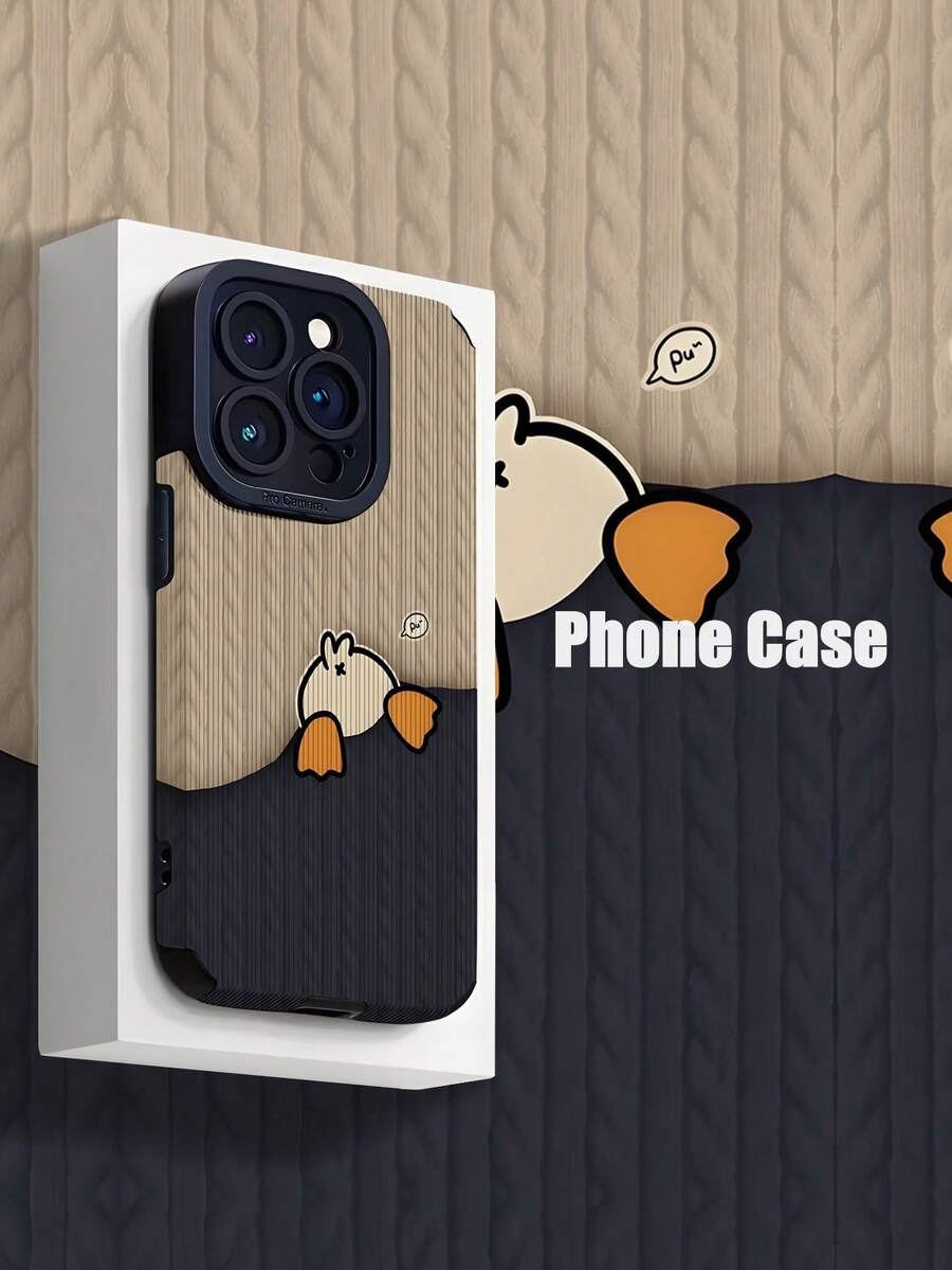 Minimalist Knitted Winter Material Cartoon Vertical Stripe Anti-Drop Phone Case Spring Easter Gift - Multicolor - View 1