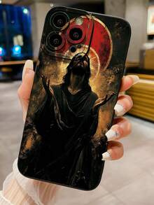 1 件耶稣红环相机防震手机壳，适用于 Apple、/Galaxy、Infinix、Redmi、OPPO、VIVO、Realme - 黑色 - 查看 2