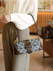 女士时尚百搭休闲日常通勤情人节礼物腋下优雅法棍包 - 彩色 - 查看 2