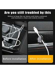 Car Mounted Hidden Small Hooks With Diamond Inlay Mini White Diamond Car Hooks - White - View 4