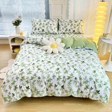2/3pcs Florals Duvet Cover Set Camouflage Checkered Plaid Pattern Comforter Cover With Pillowcases Plants Bedding Set For Boys And Girls Bedroom Decor (Size 135x200/150x200 Only 1 Pillowcase)