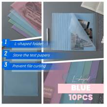 10pcs Heavy Duty L-Shaped Clear A4 Document Folders, Transparent Single Page Protector Sleeves, File Holders For Exams/Papers