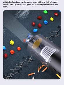 Aspiradora de coche con succión potente y súper potencia para limpieza en seco y húmeda de pelos de gato y mascotas, portátil multifuncional de mano mini - Multicolor - Ver 3