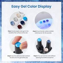 Beetles Shimmer Gel Nail Polish Set - 6 Colors Purple Glitter Blue Green Mermaid Pastel Nail Gel Drawing Soak Off Uv Led Needed With Pastel Sticker - 0-0-Ice Blue Gel Nail Polish - 查看 7