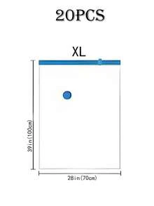 20/10/5件套便携式旅行收纳袋，大容量压缩袋，可重复使用真空袋，可折叠收纳袋，印花行李袋，防尘、防潮、防蛀，节省衣物、毛毯、床上用品空间，适用于衣柜、浴室、户外装备、返校、旅行必需品 - 彩色 - 查看 18