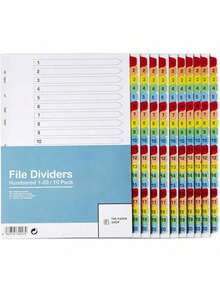 [10 Pack] Binder Dividers With Tabs A4| 1-20 Numbered Tab Dividers For 3 Ring Binder| Durable 3 Ring Binder Dividers With Tabs For Office, School & Home - 10 - View 6