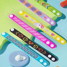 2 件钻石艺术手链工艺套件，钻石画珠宝艺术制作套件，适合女孩儿童宝石 DIY EVA 手链制作套件，适合女孩的礼物，Little Jupiter 钻石艺术手链套件，女孩手链制作套件 - 儿童钻石艺术套件 - 彩色 - 查看 5