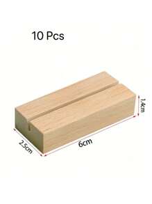 10pcs Wooden Postcard Stand, Pinewood Base, Calendar Display Holder, Creative Wooden Message/Photo Frame For Desk, Suitable For Easter, Various Festivals Decoration
