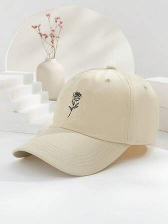 כובע בייסבול להגנה מהשמש עם הדפס ורדים של Y2K לשני המינים, אופנתי ורב-תכליתי ללבוש יומיומי, אביב/סתיו