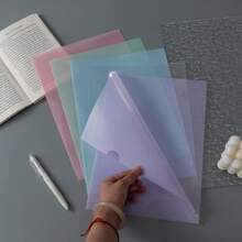 10pcs Heavy Duty L-Shaped Clear A4 Document Folders, Transparent Single Page Protector Sleeves, File Holders For Exams/Papers