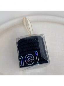 8件套简约优雅发圈/发绳套装，高弹力不伤发，时尚马尾辫配饰，女士马尾辫发圈，发绳发带，运动健身服 - 彩色 - 查看 13