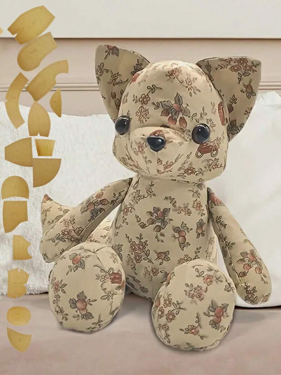 Handmade Doll, Fox, And Sewing Templates, Suitable For Birthday Gifts, Christmas Gifts - Khaki - View 1