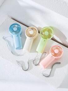 1pc-Handheld Battery Powered Cartoon Mini Fan, Portable, Suitable For Summer And Outdoor, Sports, Travel, Kitchen, Bedroom, Office, And For Women, Men, Adults,, Beach Accessories, Portable Women Cosmetic Hand Fan