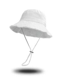 1pc Women's Denim Distressed Frayed Brim Hat, Sun Protection Outdoor Hiking Cap, Adjustable, Fashionable Daily Travel Headwear,Summer,Beach - Multicolor - View 2