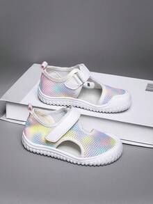 Toddler Girls' Spring/Summer Adjustable Hook&Loop Breathable Mesh Sandals, Soft & Non-Slip TPR Sole, Suitable For Various Occasions, Beach Flip Flops - Multicolor - View 4