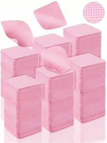 300/600/1000 paquets Lingettes pour ongles, en tissu non tissé, retirant rapidement le vernis à ongles de manière professionnelle. Équipement pour le camping et la randonnée en plein air. Couleurs assorties