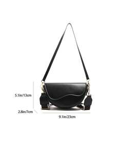 Women's Vintage Shoulder Bag Shaped Bag, Satchel Bag With Wide Strap Saddle Bag, Versatile Handbag