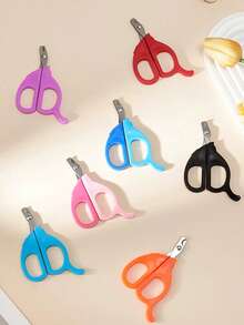 1 件随机颜色不锈钢宠物指甲钳套装适用于猫和狗，宠物美容指甲修剪器