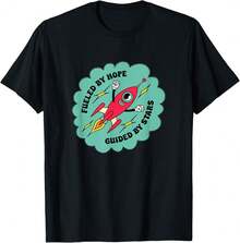 Hope Rocket Retro Cartoon – 50s Atomic Space Art T-Shirt<DIS Holiday Gifts - Black - View 1
