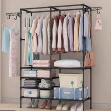 Perchero multifuncional para suelo, dormitorio, pasillo, tendedero, perchero combinado, almacenamiento - Negro - Ver 3