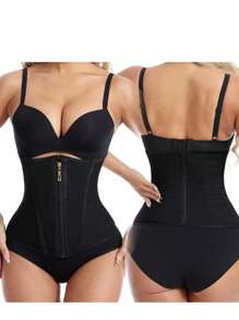 1 pieza Entrenador de cintura para mujer, Cinturón moldeador negro, Banda de compresión para cintura y cadera, Faja postparto, Simple y minimalista, Accesorios de gimnasio con panel de malla para fajas reductoras del vientre, Fajas lumbares para corsé reductor de vientre
