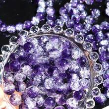 50颗浪漫紫色爆裂雪花珠 8毫米直孔珠 - 闪亮吊坠、手链、项链、耳环 DIY饰品制作 - 小型企业工艺品材料 - 紫色爆炸雪花珠 - 查看 9